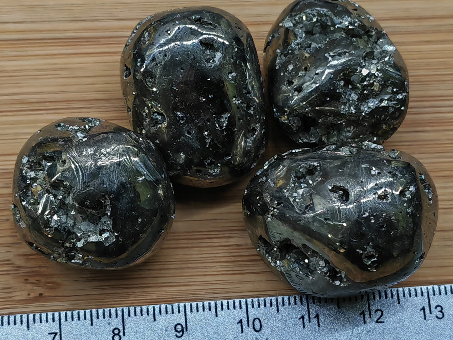 Pyrite Druzy Tumblestones AA Grade (mini spheres)
