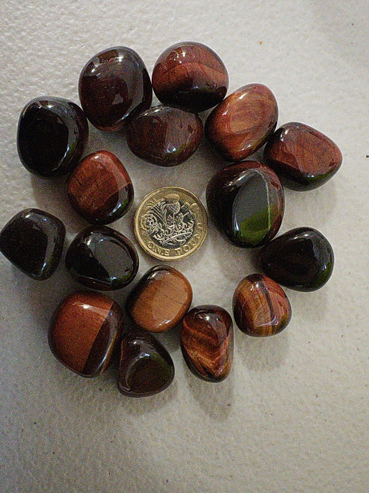 Tigers Eye Red - Tumblestone African Gemstone (The Survival Stone) AA GRADE