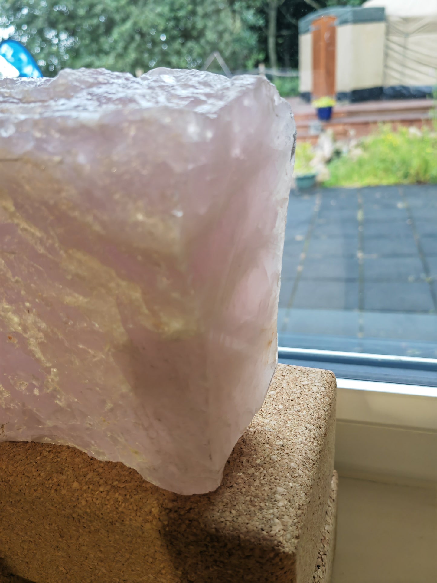 Rose Quartz AA Huge Display FLAT CUT BASE Natural Chunk - 5.3Kg,  250mm x 150mm x 120mm - Madagascar