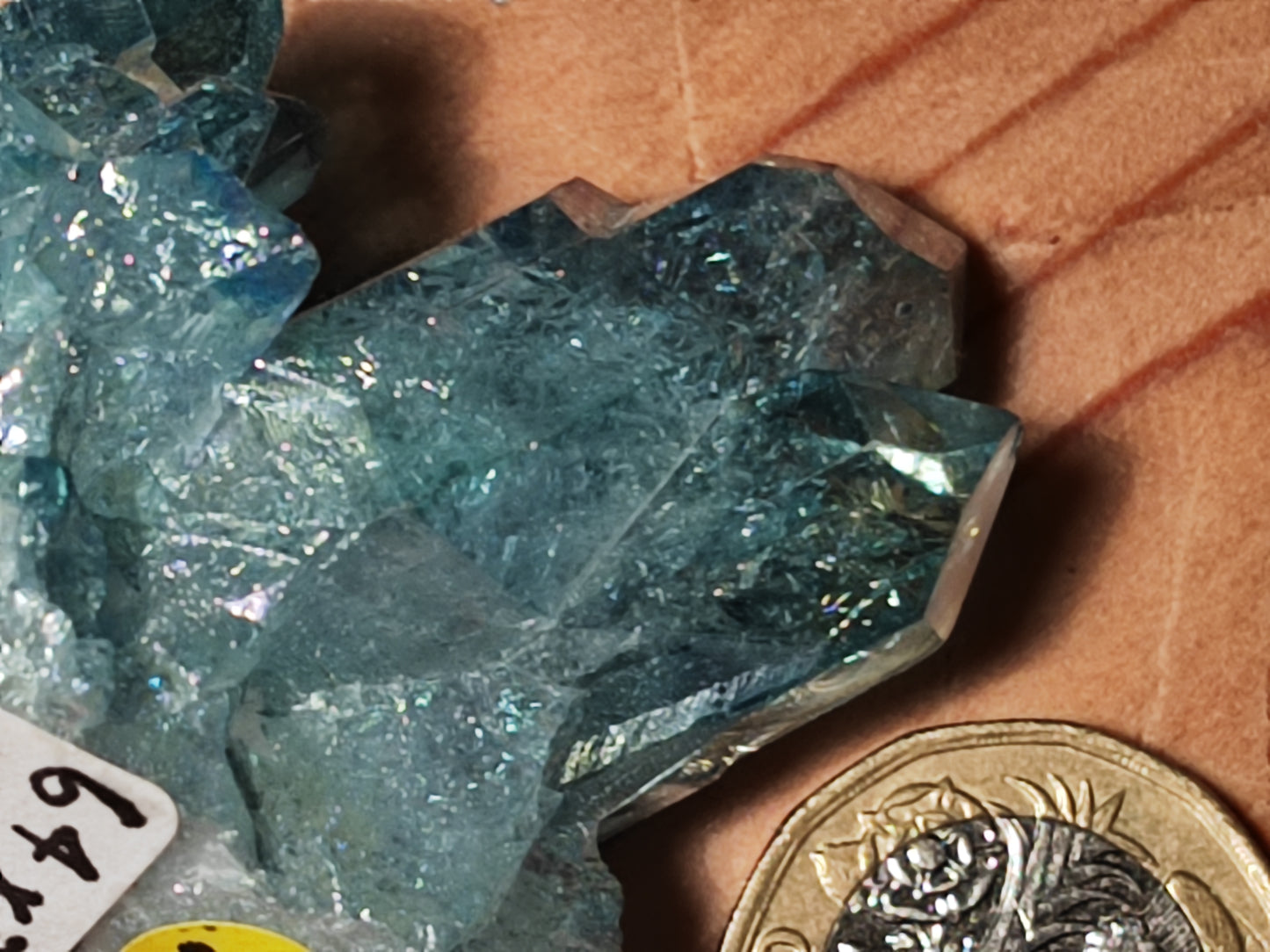 Aqua Aura Blue Quartz Cluster with Gold Fusion | Statement Crystal Gift Item #4