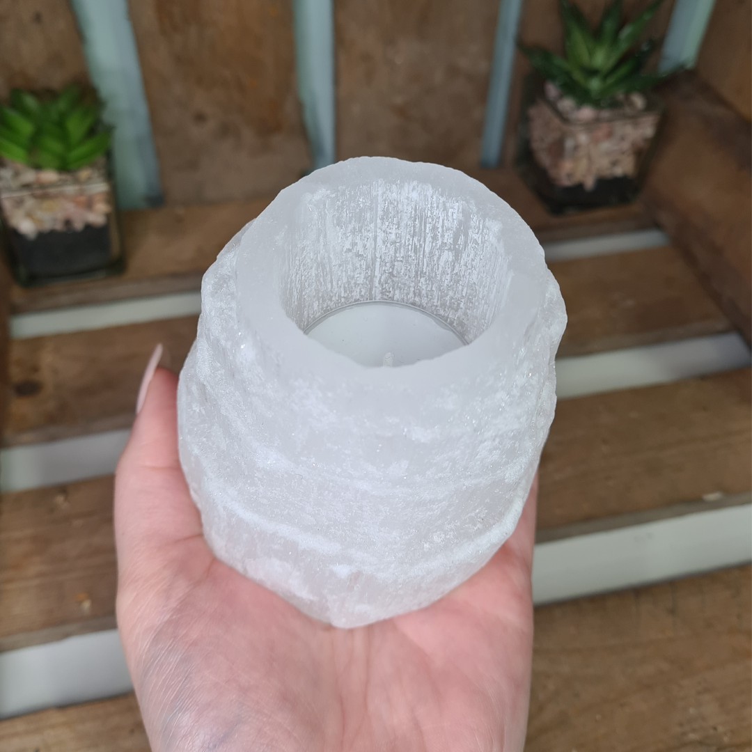 Earthstore® Selenite Mountain Top Candle Holder