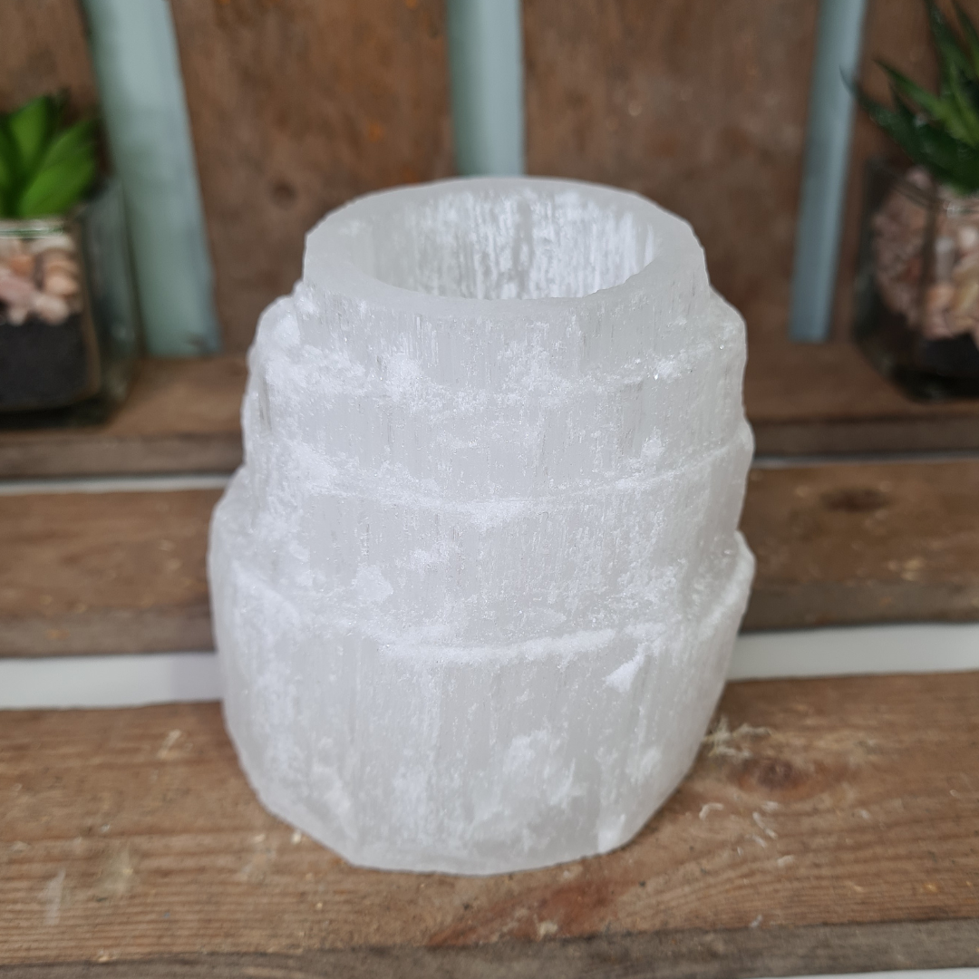 Earthstore® Selenite Mountain Top Candle Holder