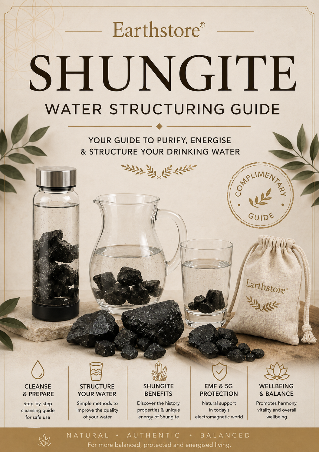 Shungite Elite Noble for Structuring & Purifying Drinking Water (96-98% carbon) 100g to 500g